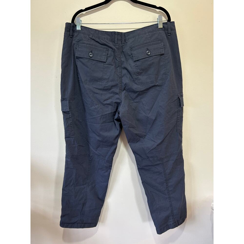 L.L. Bean flannel lined blue pants womens 16 petite favorite fit cargo gorpcore - Picture 4 of 8